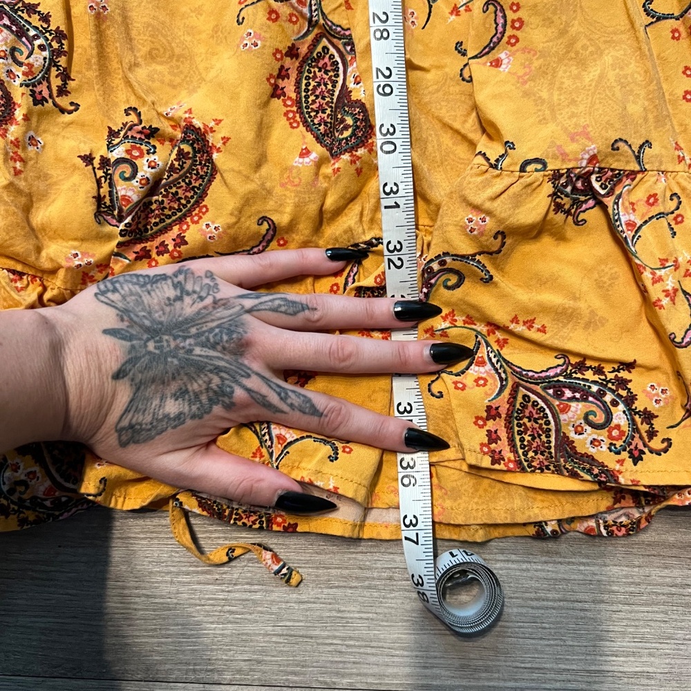 torrid Mustard Paisley Mini Dress - Picture 3 of 10